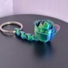 3D printed rose flower keychain inspired by Belle’s enchanted rose in PLA