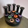 Twist fidget toy with 5 colourful nuts