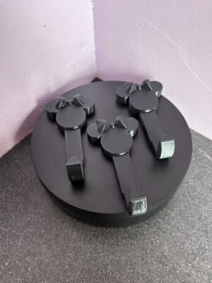 3D printed bow mouse wall hooks in black PLA