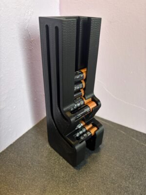 3D printed AA and AAA battery dispenser holder side view