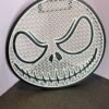 3D printed Jack Skellington pin board with Pumpkin King design for displaying enamel pins