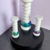 3D printed twist bolt fidget toy set with colourful nuts