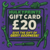 HulkyPrints digital gift card in £5–£20 values