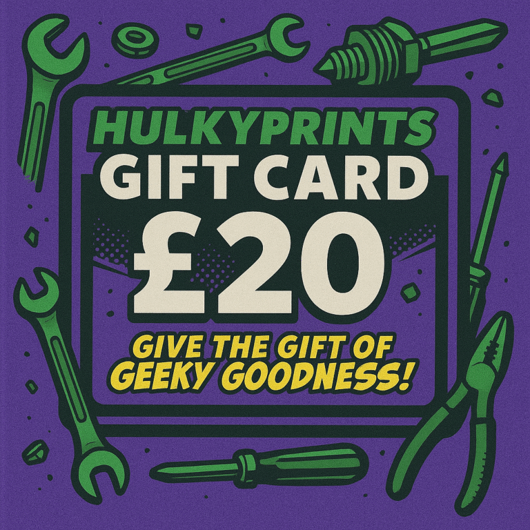 HulkyPrints digital gift card in £5–£20 values