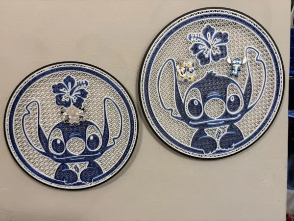 stitch pin board – 3d printed display for enamel pins – blue alien fan art stitch pin board – 3d printed display for enamel pins – blue alien fan art