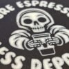 Close-up of coffee-themed coaster gift