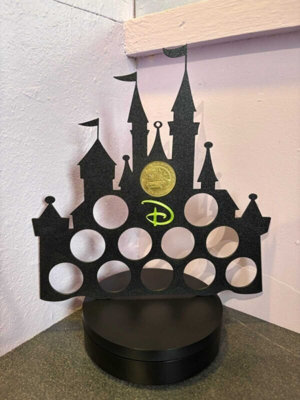 01347f4bdcf19f55ee4c013198e9f22b7ed7652b70 Castle inspired coin holder silhouette with 12 slots for collector coins