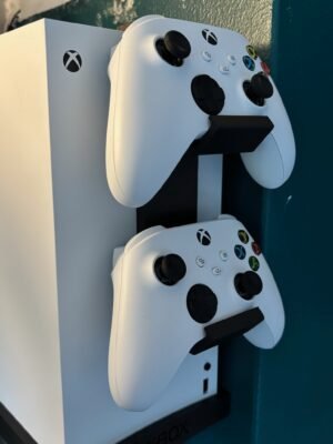 Xbox Series X dual controller holder mounted on console