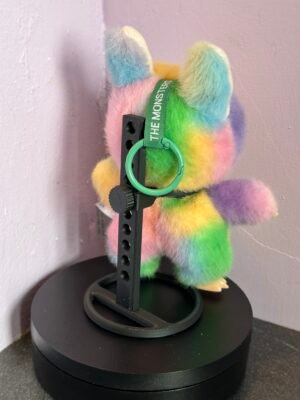 Adjustable Labubu display stand holding Lafufu plush toy