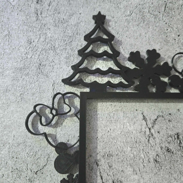 Black 3D printed Disney inspired Christmas door corner hanger