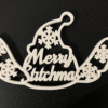 3D printed blue alien Christmas ornament with snowflakes