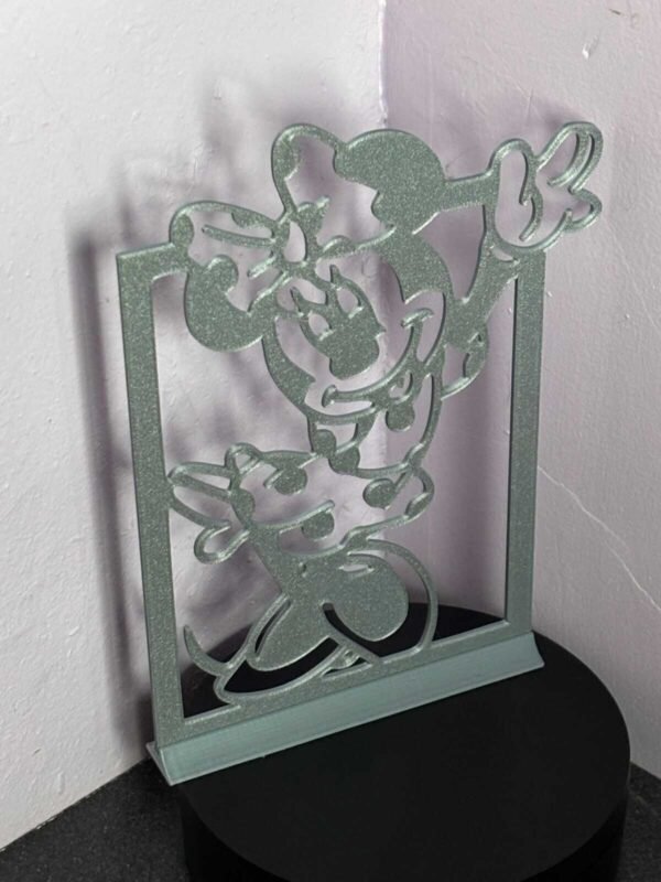 3D printed mouse silhouette décor on display stand