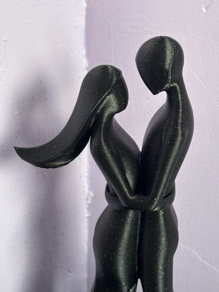 abstract couple sculpture – modern 3d printed love figurine