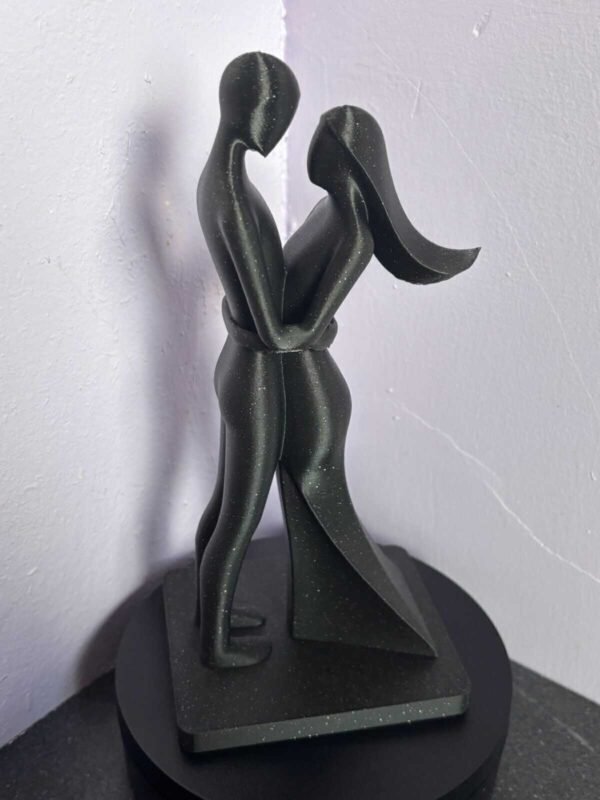 abstract couple sculpture – modern 3d printed love figurine