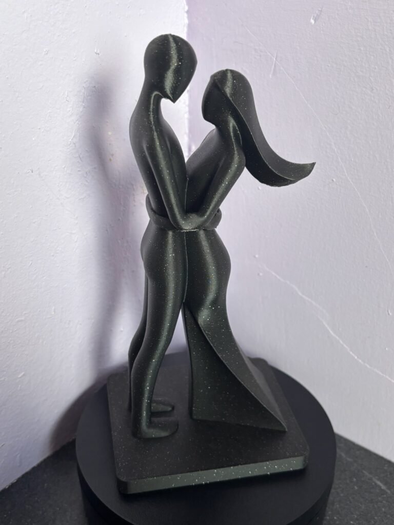 abstract couple sculpture – modern 3d printed love figurine