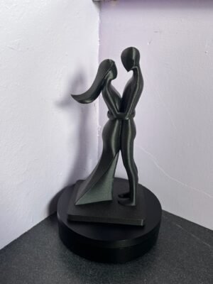 abstract couple sculpture – modern 3d printed love figurine