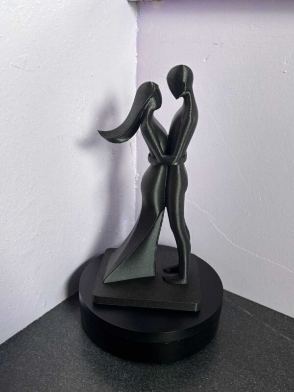 abstract couple sculpture – modern 3d printed love figurine