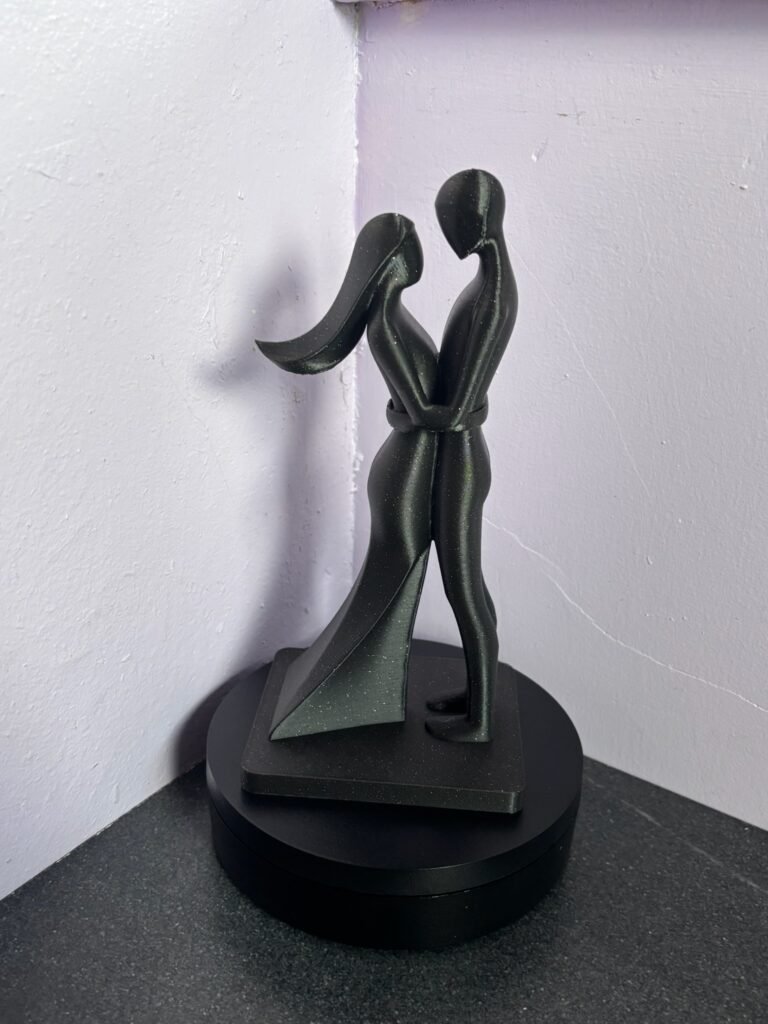 abstract couple sculpture – modern 3d printed love figurine