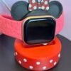 Mouse apple watch charger stand front view with red base