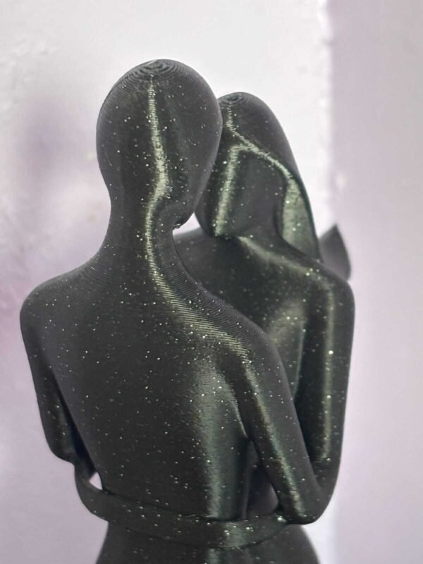 abstract couple sculpture – modern 3d printed love figurine