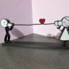valentine’s couple cup & string phone sculpture – romantic love display