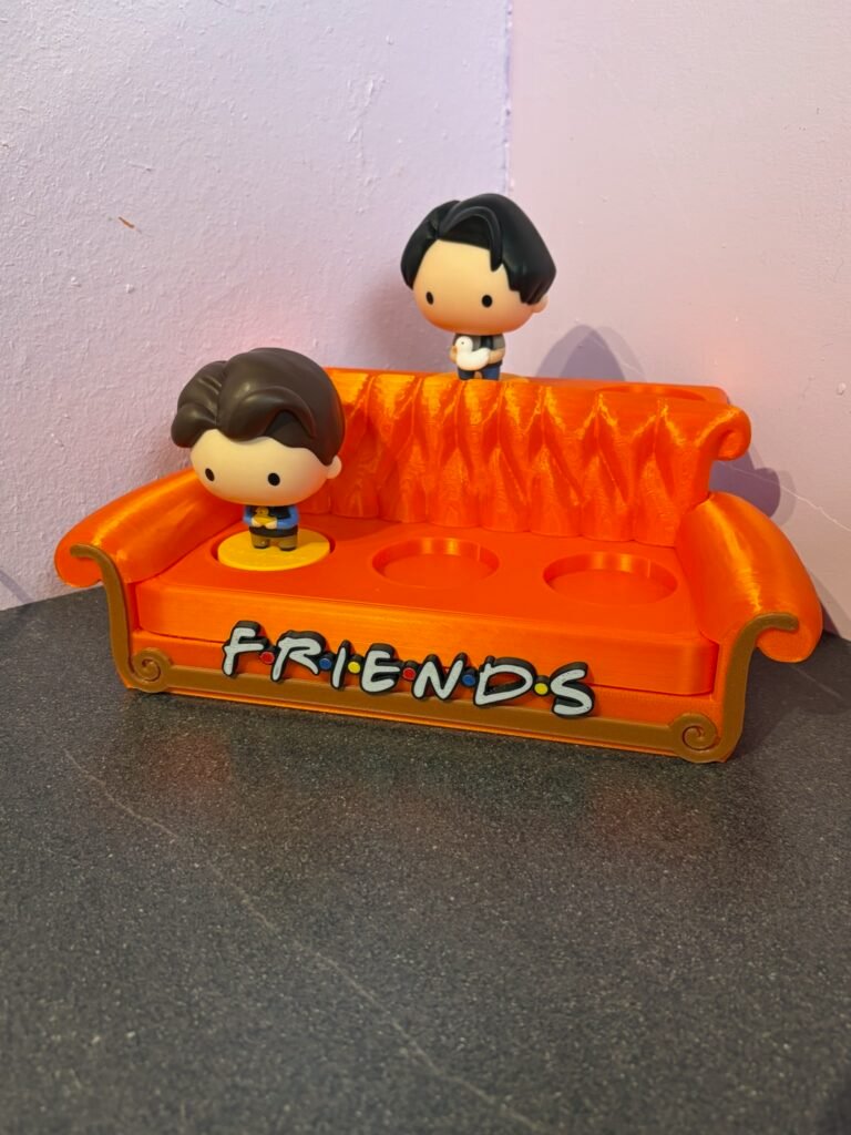 Friends sofa showing two characters