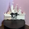 personalised magical castle room sign — custom 3d printed door plaque with enchanted mouse couple & fairytale font