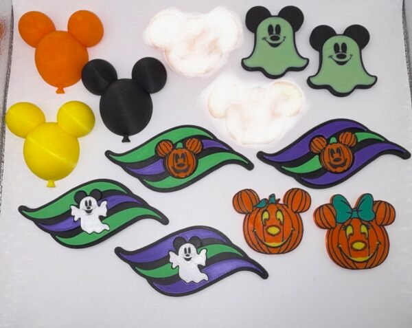 halloween cruise magnet bundle — 13 piece 3d printed stateroom door decoration set | save over 15% | fish extender collection