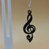 black treble clef dangle earrings – 3d printed lightweight jewellery