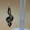 black treble clef dangle earrings – 3d printed lightweight jewellery