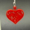 red filigree heart dangle earrings – 3d printed lightweight jewellery