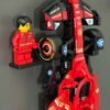 vertical wall mount display for lego speed champions f1 cars – includes minifigure & helmet pedestals (mount only)