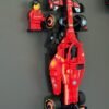 vertical wall mount display for lego speed champions f1 cars – includes minifigure & helmet pedestals (mount only)