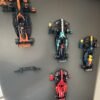 vertical wall mount display for lego speed champions f1 cars – includes minifigure & helmet pedestals (mount only)