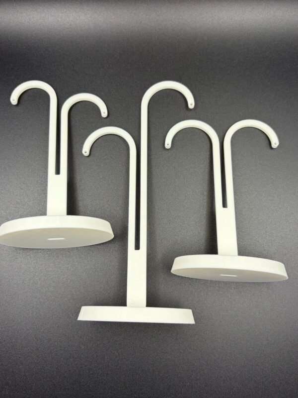 3d printed earring display stand set — set of 3 minimal hook jewellery stands | tall asymmetric, short asymmetric & symmetric | black or white