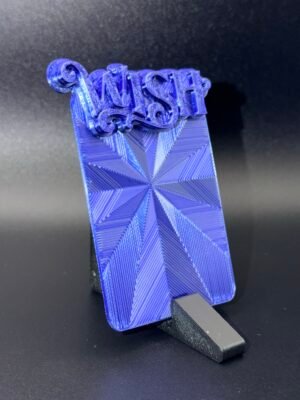 Wish DCL light card in Blue Silver PLA with pattern